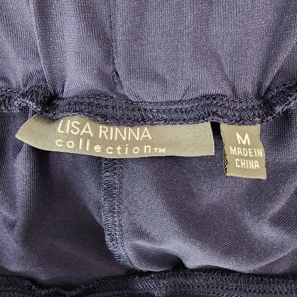 Lisa Rinna Collection Womens Cargo Jogger Pants Size Medium Navy Blue High Rise - Picture 7 of 9